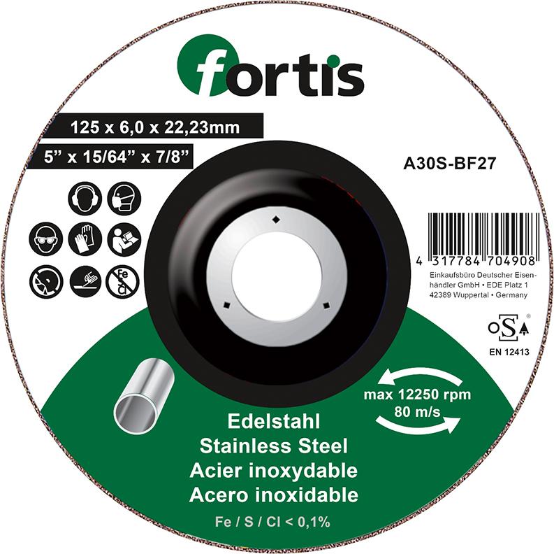 Schruppscheibe Edelstahl 125 x 6,0mm FORTIS