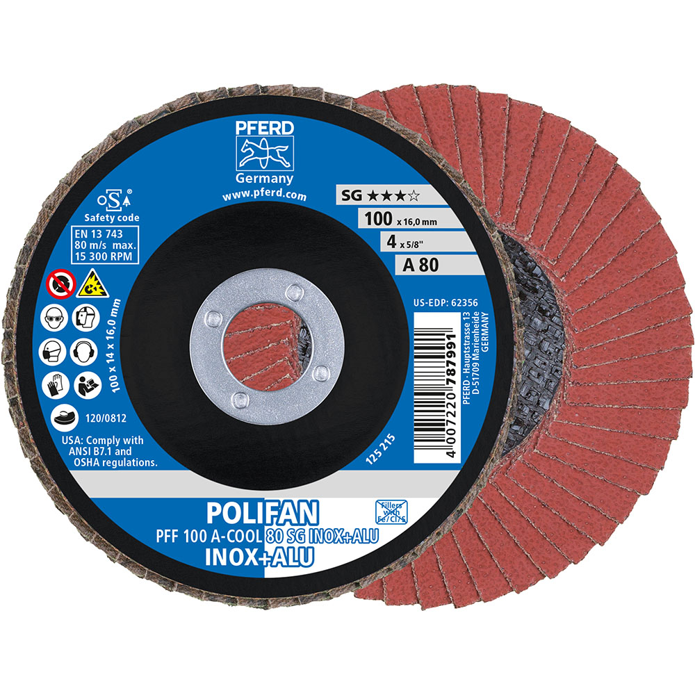 POLIFAN-Fächerscheiben PFF 100 A-COOL 80 SG INOX+ALU/16,0