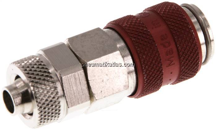 Kupplungsdose (NW5) 8x6mm Schlauch, Messing vernickelt