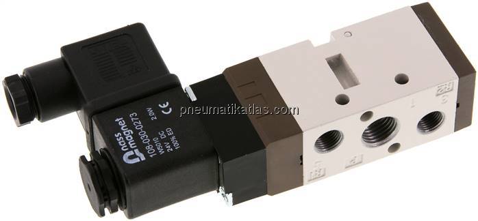 5/2-Wege Magnetventil, G 1/4", Federrückstellung, 115 V AC