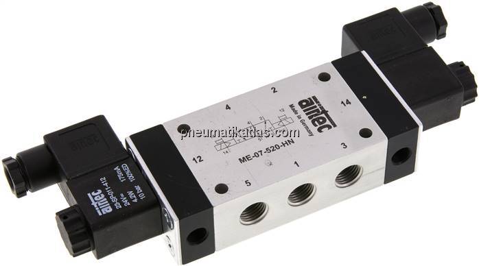 5/2-Wege Magnetimpulsventil mit Fremdluftanschluss, G 1/4"