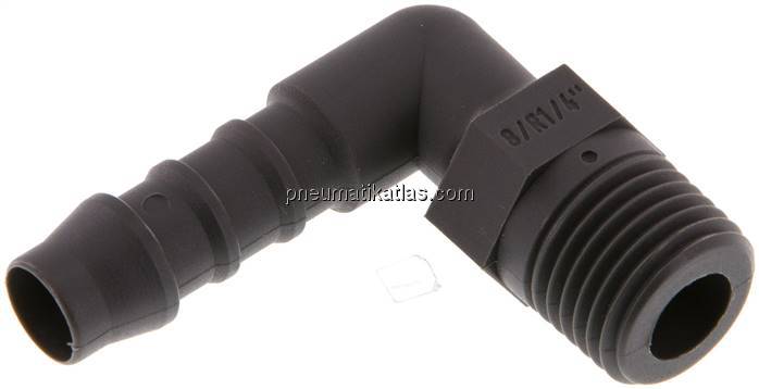 Winkel-Gewindetülle R 1/4"-8 (5/16")mm, PA 6