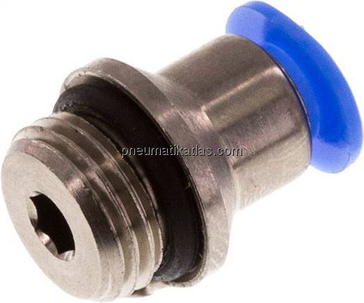 Gerader Steckanschluss G 1/8"-4mm, Mini m. Innensechskt. Gerader Steckanschluss G 1/8"-4mm, Mini m. Innensechskt.