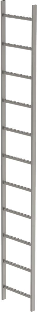 Schachtleiter 11 Sprossen L 3,08 m B440 mm LW 300 mm Edelstahl V4A