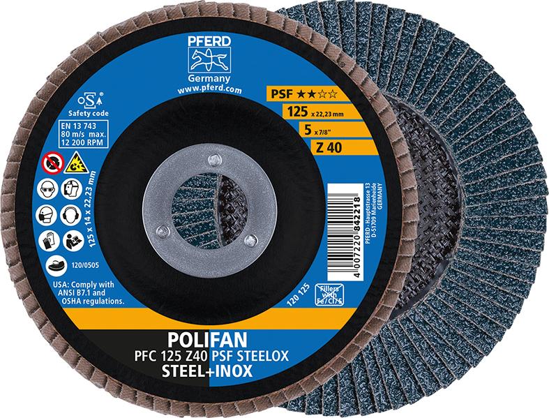 Fächerschleifscheibe Z120PSF gerade 125mm K120Pferd