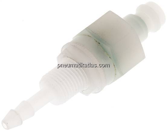 Schott-Kupplungsstecker (NW5) 4mm Schlauch, PVDF