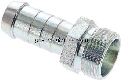 Schlauchnippel 15 L (M22x1,5), 14 - 15mm, Stahl verzinkt