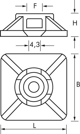 Zeichnung: Kabelbinder-Sockel