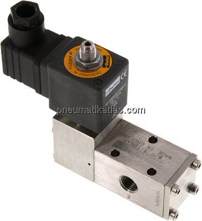 3/2-Wege (NC) Magnetventil, G 1/4", Federrückstellung, 24 V DC