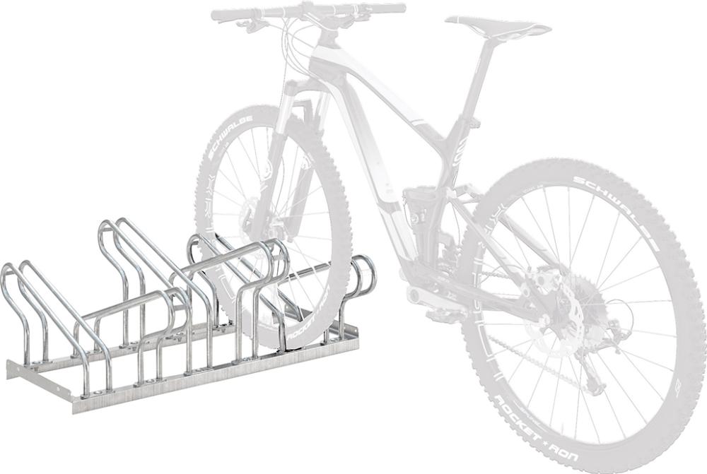 Fahrradparker Hoch/Tief zweiseitig, verzinkt L 1050 mm, 6 Plätze