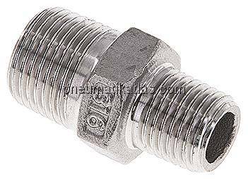 Doppelnippel NPT 3/8"-NPT 1/4", 1.4408