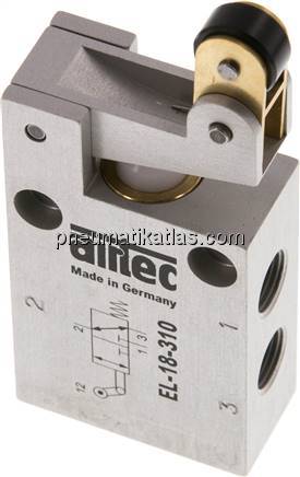 3/2-Wege (NC/NO) Endschalter mit Leerrücklaufrolle, G 1/8"