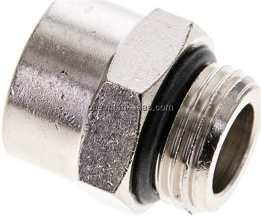 Gewindeverlängerung G 1/2"-19,9mm, Messing vernickelt (Elastomerabdichtung) Gewindeverlängerung G 1/2"-19,9mm, Messing vernickelt (Elastomerabdichtung)