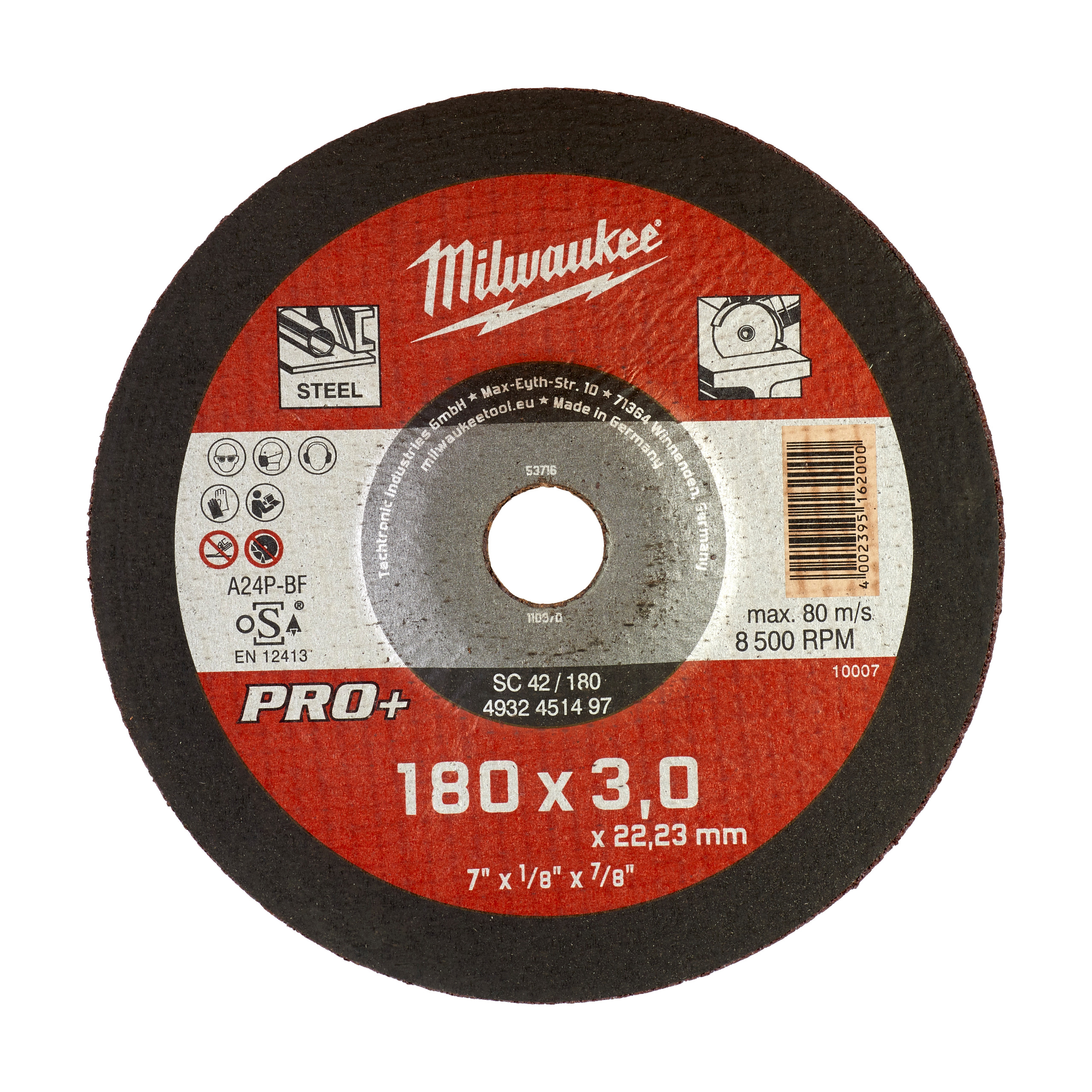 Metalltrennscheibe PRO+ 180 mm SC42 3 mm gekröpft