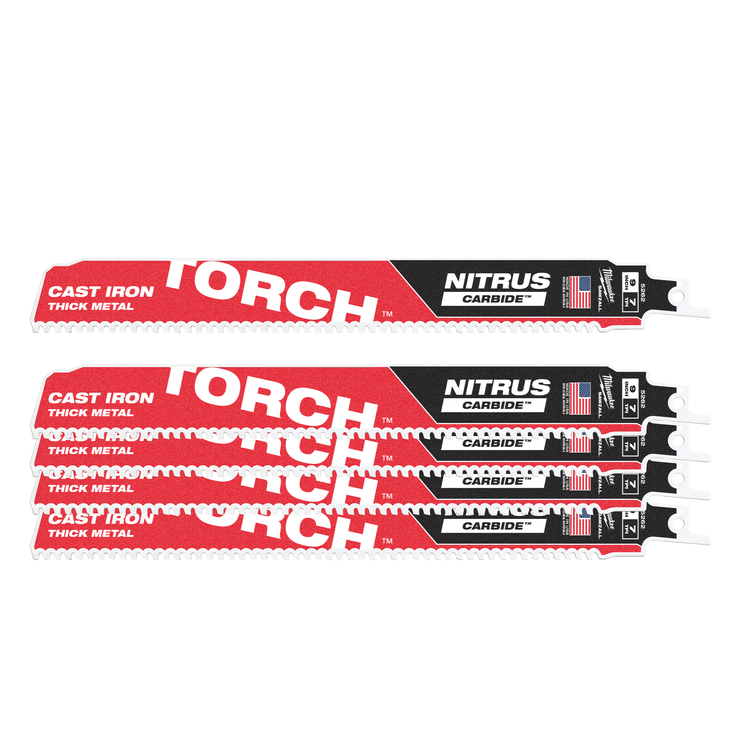 Säbelsägeblatt Metall THE TORCH NITRUS HM bestückt 5er Pack 230 x 3,2 mm (8 TPI)