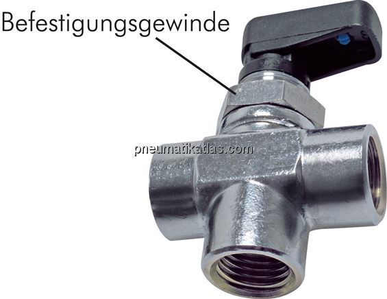 Exemplarische Darstellung: 3-Wege Kugelhahn, verti