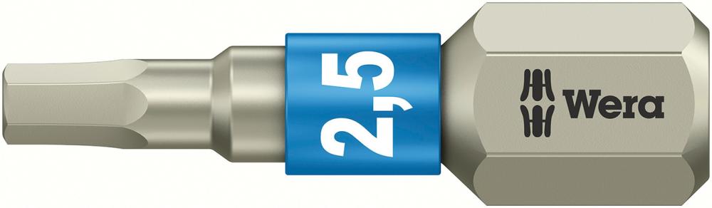 Bit rostfrei 1/4" DIN 3126 C6,3 Innensechskant 2,5x25mm Wera Bit rostfrei 1/4" DIN 3126 C6,3 Innensechskant 2,5x25mm Wera