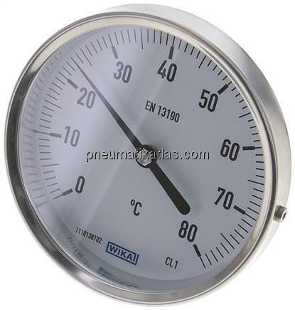 Bimetallthermometer, waagerecht D100/0 bis +80°C/63mm