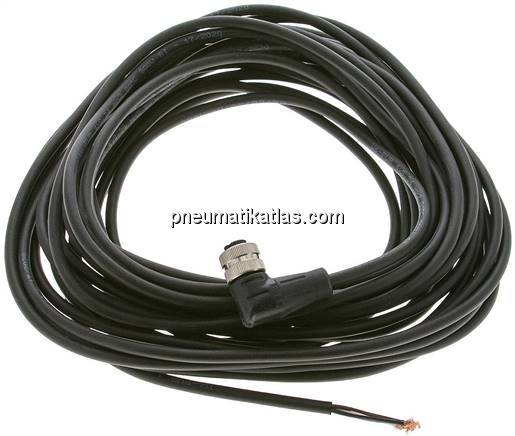 Kabel mit M12-Kupplung, 10 m, abgewinkelt, 4 lose Kabelenden (Pin 1 bis 4)