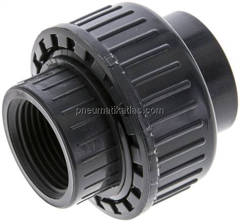 Gewindeverschraubung, PVC-U/ FKM, Rp 3/4" IG
