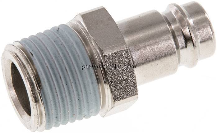 Kupplungsstecker (NW10) R 1/2"(AG), Stahl gehärtet & vernickelt