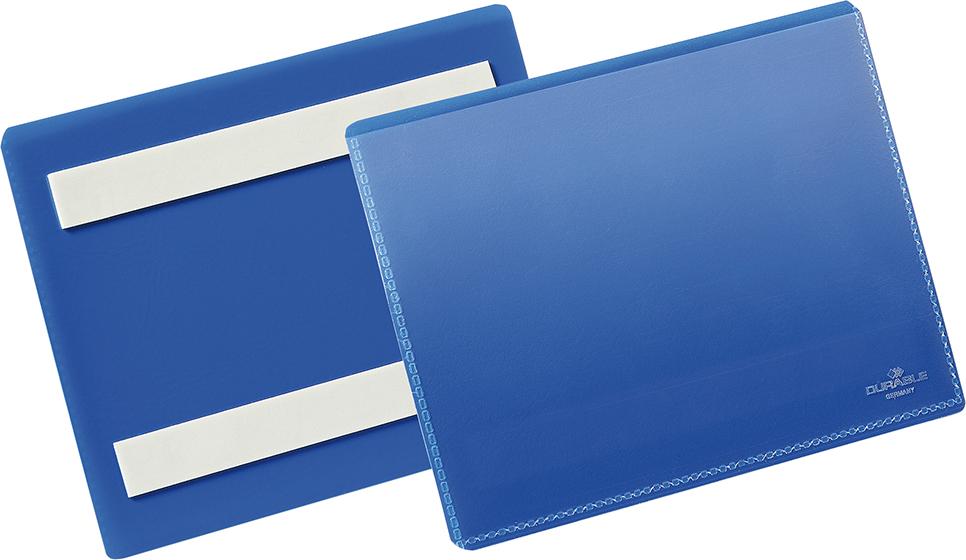 Etikettentasche B148xH105 mm A6 quer blau, selbstklebend VE 50 Stück