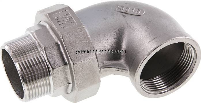 Winkel-Verschraubung flach dichtend Rp/R 1-1/4"(IG/AG)