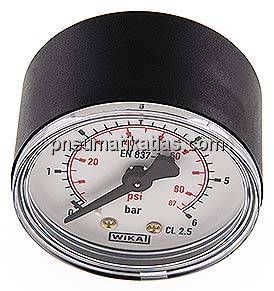 Manometer waagerecht (KU/Ms), 50mm, 0 - 6 bar, G 1/8"