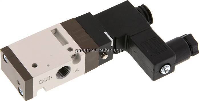 3/2-Wege Magnetventil, G 1/8", Federrückstellung (NO), 230 V AC