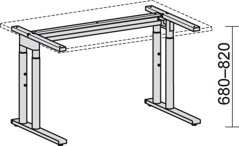 PC-Schreibtisch 135G l Onyx 2166x800/1130,680-820