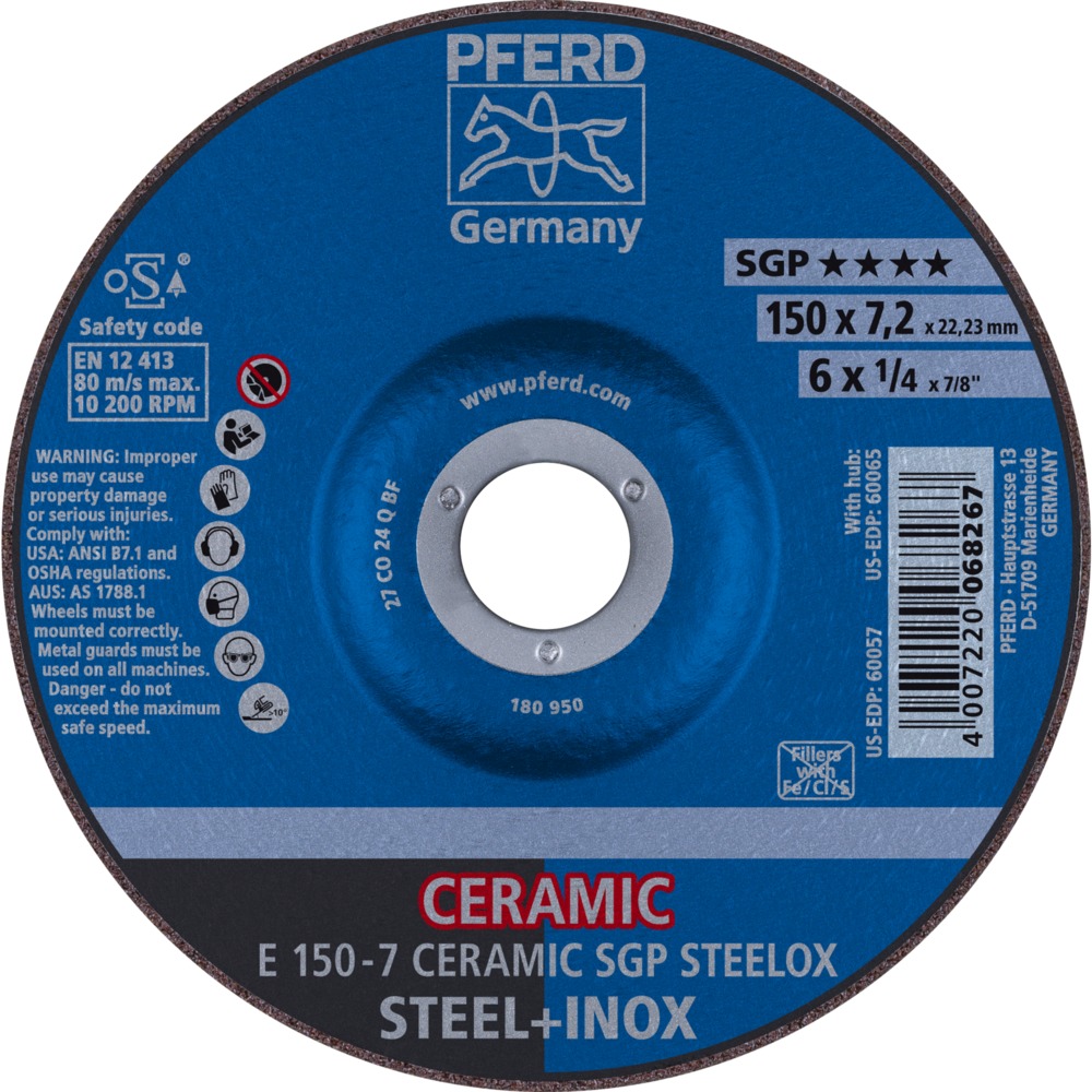 Schruppscheiben E 150-7 CERAMIC SGP STEELOX