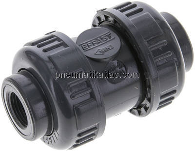 Rückschlagventil, PVC-U / FKM, Rp 3/8"