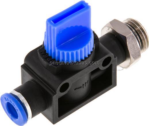 3/2-Wege-Absperrventil G 1/4"-6mm, Schlauchseite entlüftend