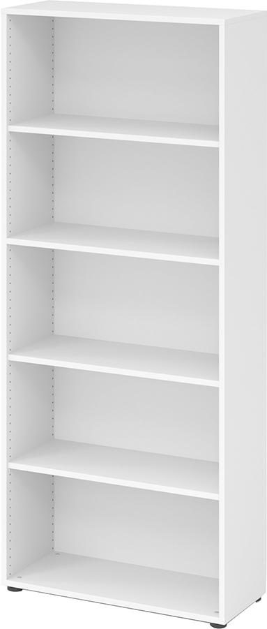 Regal 5OH 33cm tief 3 Fachböden Korpus weiss Arbeitshöhe 68,5-81cm höhenjustierbar 0-10mm