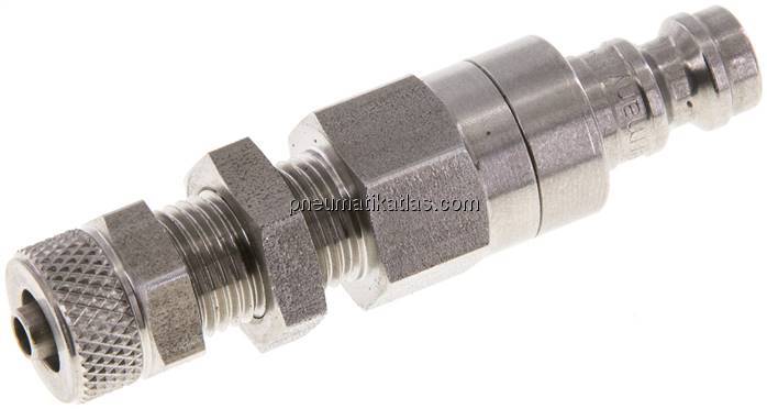 Schott-Kupplungsstecker (NW5) 6x4mm Schlauch, Edelstahl