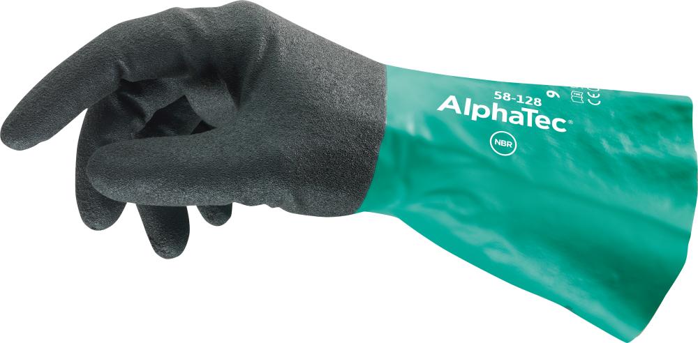 Handsch.AlphaTec 58-128, Gr. 11, schwarz/grün