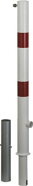 Absperrpf. Herausnehmbar D 76 mm m.Bodenh.Rot ReflGAH Alberts