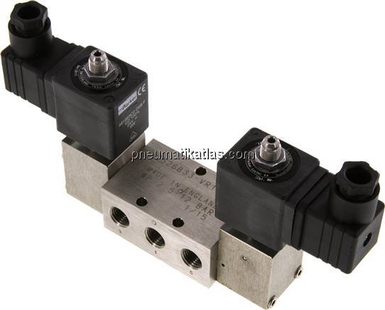 5/2-Wege Magnetventil, G 1/4", Impulsventil, 230 V AC