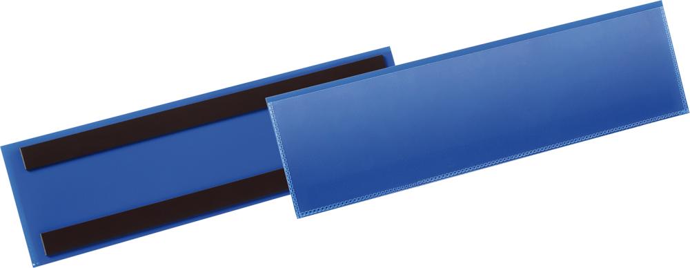 Artikelhauptbild Etikettentasche magnetisch 1/3 A4 quer blau, magnetisch