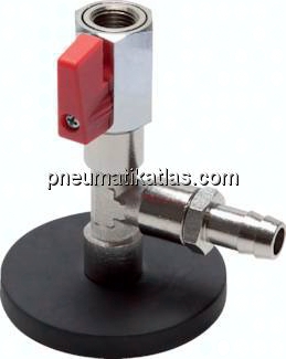 Magnethalter für 1/4"-Schlauch mit Kugelhahn und 13 mm Schlauchnippel, -Kühlmitt