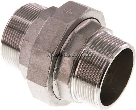 Doppelnippel trennbar R 2" flach dichtend,1.4408
