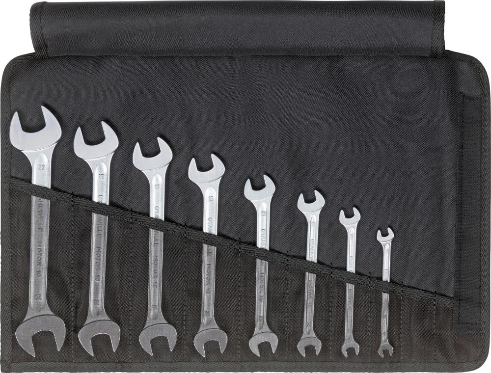 Doppelmaulschlüssel-Satz DIN 3110 6-22mm 8-teilig in Rolltasche Stahlwille