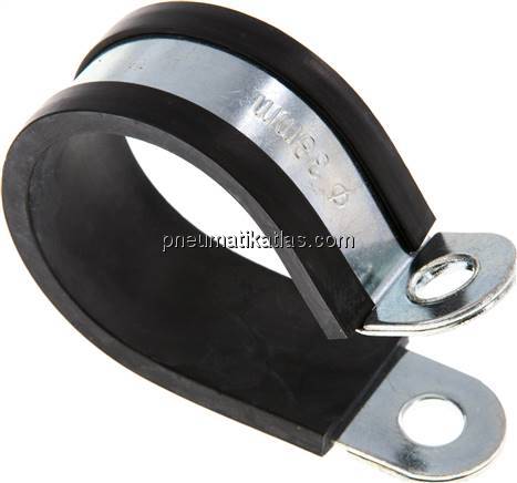 Gummiprofilierte Rohrschelle 38mm, DIN 3016-1