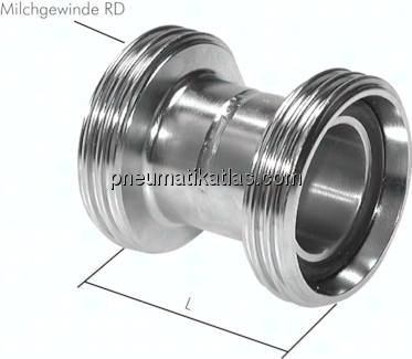 Doppelnippel (Milchgewinde) Rd 110 x 1/4"-Rd 110 x 1/4"