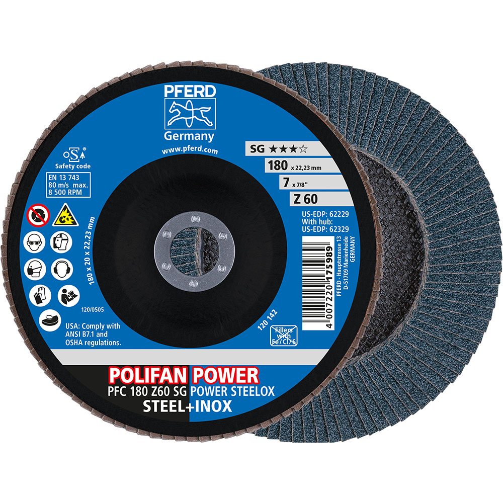POLIFAN-Fächerscheiben PFC 180 Z 60 SG POWER STEELOX