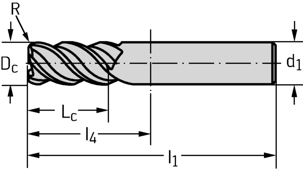 VHM-Eck-/Nutfräser