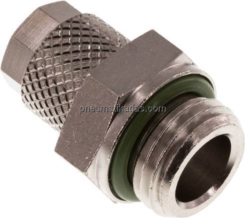 Gerade Verschraubung G 1/4"-6x4mm, Messing vernickelt
