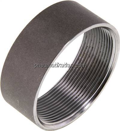 Anschweißmuffe Rp 2-1/2"-30mm, ST 37-2 (DIN2986-halb) Anschweißmuffe Rp 2-1/2"-30mm, ST 37-2 (DIN2986-halb)