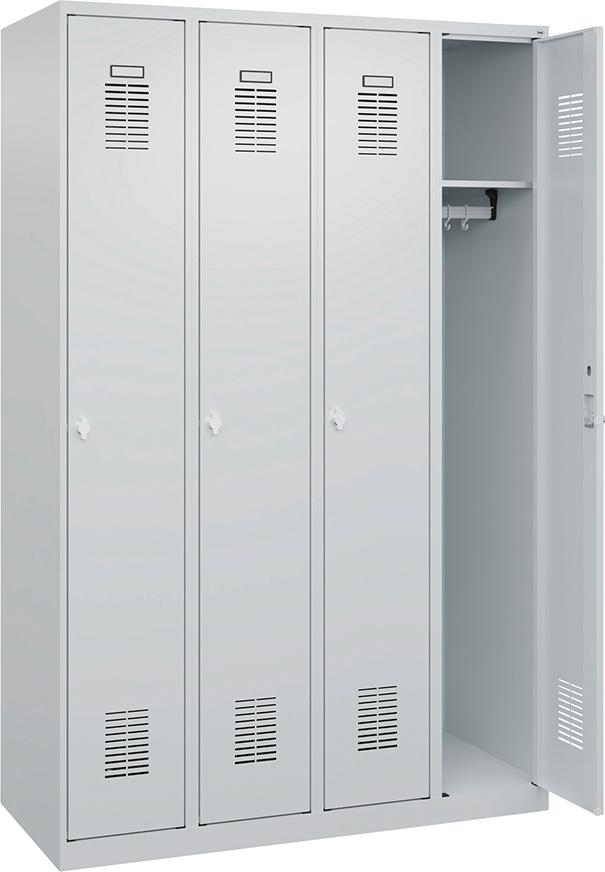 Garderobenschrank FORUM 4 Abteile RAL 7035/7035 Bodenstehend
