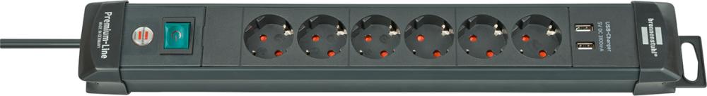 Artikelhauptbild Steckdosenleiste 6-fach H05VV-F3G1,5 3m Premium-Line USB Brennenstuhl